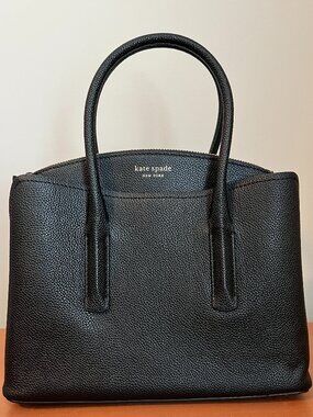 Kate Spade New York Black Pebbled Leather Handbag NWOT + Dust Bag